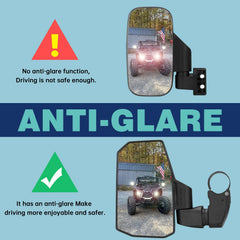 SHEJISI mirror clamped to 1.5" roll cage showing secure, non-destructive mount