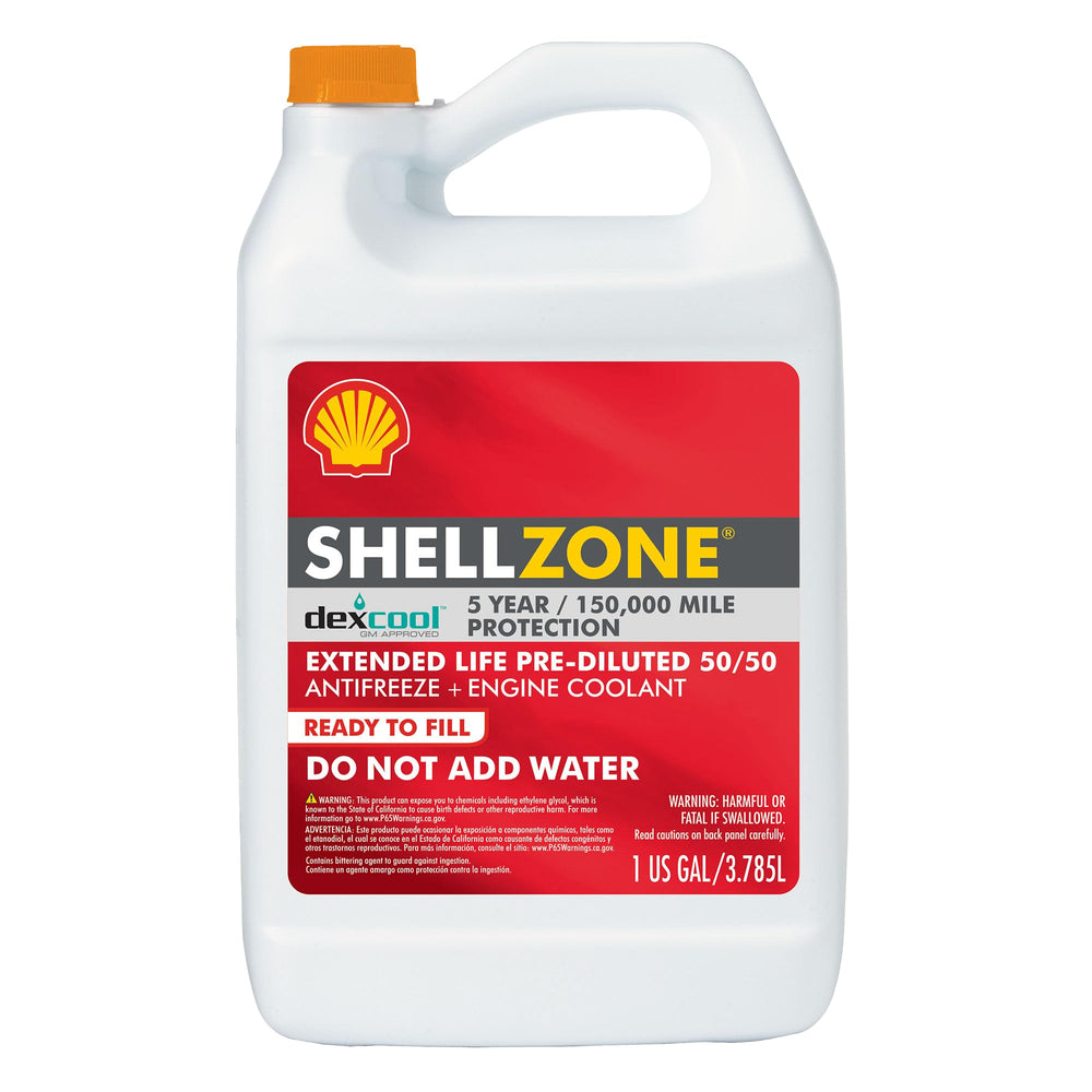 Shell Dex-Cool front label showing product benefits and OEM specs