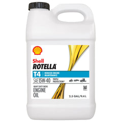 Shell Rotella front jug showing product identity and durable packaging benefit