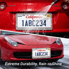 Shering on car front plate demonstrating easy installation and glamorous curb appeal