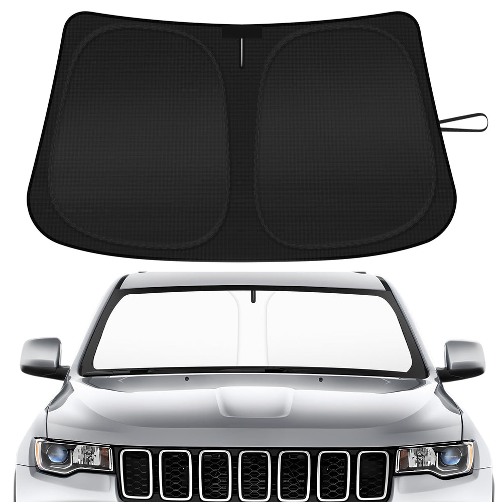 SHINEHOME front view installed on Jeep Grand Cherokee blocking sun