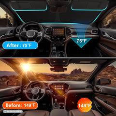 SHINEHOME installed inside a Jeep Cherokee lowering cabin heat