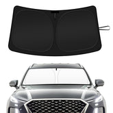 SHINEHOME front fit on Palisade windshield showing full coverage and cool cabin