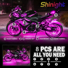 SHINIGHT close-up of SMD 5050 LED chips, demonstrating bright color output and clarity