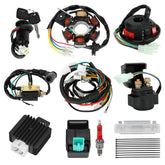 SHIQINHA front packaging of complete ATV wiring harness kit showing contents and compatibility