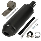 SHIQINHA front profile muffler showing compact design and universal fit benefit