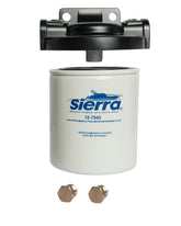 Sierra fuel water separator front view showing compact assembly and easy access benefit