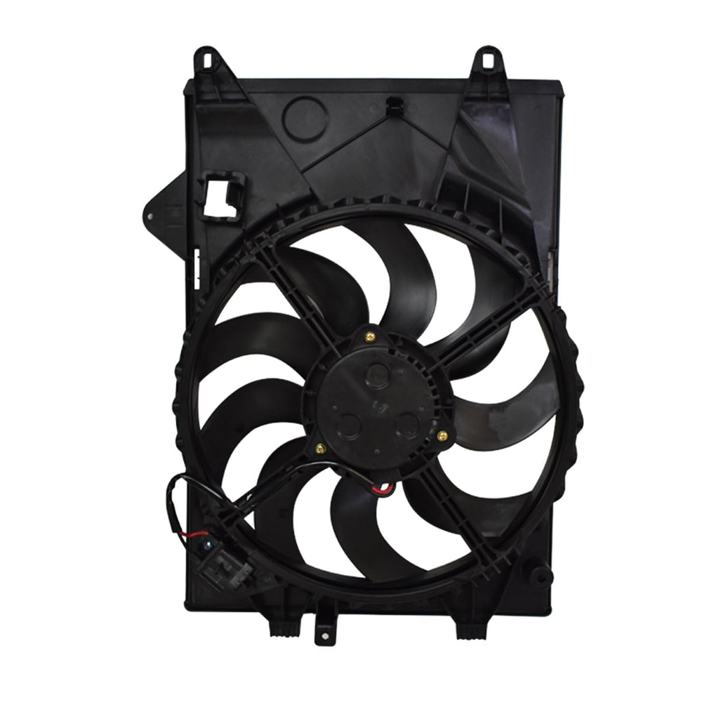Silscvtt front view of radiator fan assembly showing fit and airflow benefits