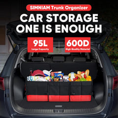 Simniam top view open four compartments organizing groceries and gear efficiently