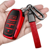 Sindeda red front view showing precise button fit and protection benefit