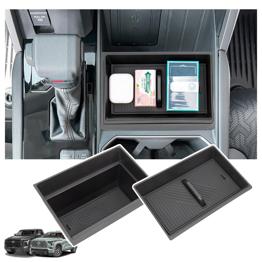 Sinminou front view of console organizer showing layout and fit benefits