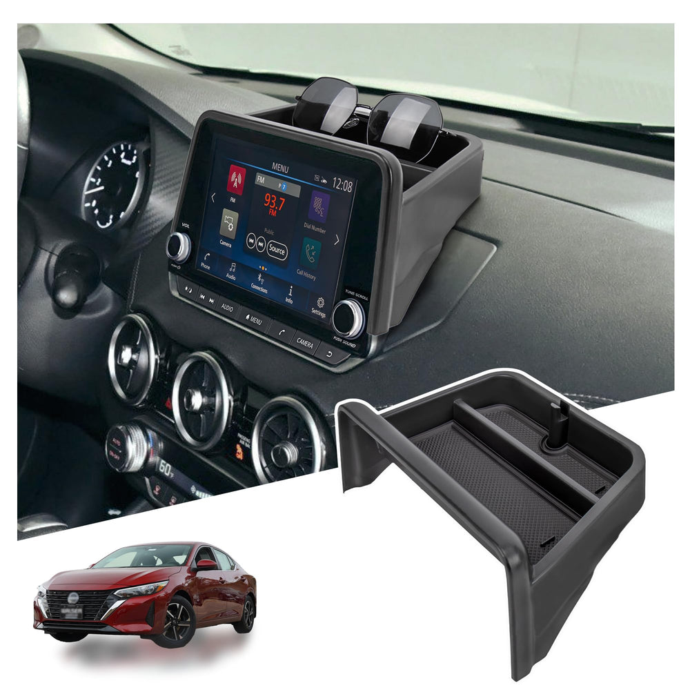 Sinminou front view of dashboard tray showing organized compartments and quick access benefit