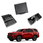 Sinminou front view of assembled console organizer showing neat storage