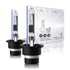 Sinoparcel D2R front packaging showing two bulbs and clear fitment details for quick identification
