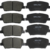 SIPAUTEC full front and rear brake pad kit showing contents and lubricant benefit