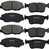 SIPAUTEC front and rear brake pads packaging showing complete 8-pad set and benefits