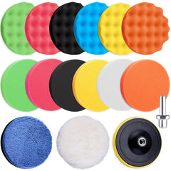 SIQUK kit front view showing all 16 pads and accessories for versatile detailing
