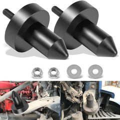 sixcow front view of packaged hood pin pair showing included hardware and fitment benefit