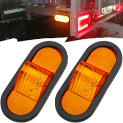 Sixzoo front view of oval amber marker light showing bright signaling benefit