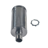SJVLXHI muffler front view showing compact design and universal fit