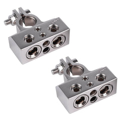 Skar Audio top-post front view showing positive and negative terminals for secure connections