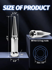 SKCOAUTO close-up of threads and spike tip, highlighting precision fit and strength
