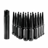 SKCOAUTO front view of 24-piece spike lug nut set showing complete kit and socket