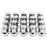 SKCOAUTO front view of 20-piece lug nut set showing packaged chrome finish and fit