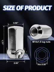 SKCOAUTO close-up of threads and 60° acorn seat for precise fit and secure clamping
