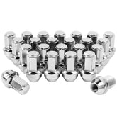 SKCOAUTO front view of 24-piece lug nut set showing chrome finish and complete kit benefits