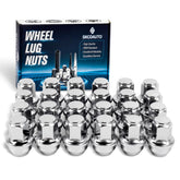SKCOAUTO front packaging showing 24-piece chrome lug nuts and kit benefits