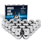 SKCOAUTO front view of chrome lug nuts shows clean fit and chrome finish