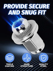 SKCOAUTO side profile of closed-end lug nut protecting studs from corrosion