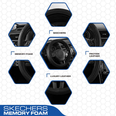 Skechers close shot of protein leather surface highlighting durable luxury feel