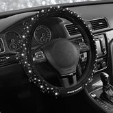 Skechers velvet steering wheel cover front view showing chic design and easy upgrade