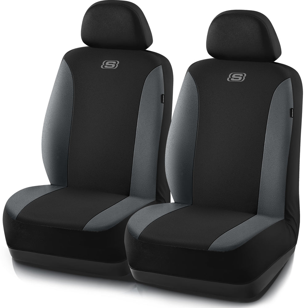 Skechers front seat covers front view showing neat fit and comfort
