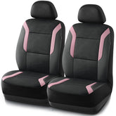 Skechers front seat cover full view in pink showing fit and protection