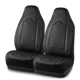Skechers front view high-back seat covers showing refined look and protection