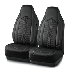 Skechers front view high-back seat covers showing refined look and protection