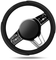 Skechers cover installed on wheel demonstrating secure fit and control