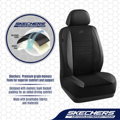 Skechers leather piping edge for durability and refined look