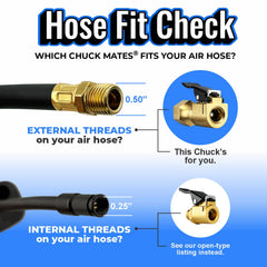 SKÖG detail of chuck engaged on Schrader valve illustrating secure leak-free connection benefit