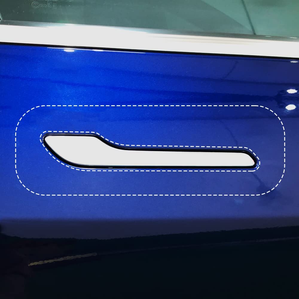 skoko front view of Tesla door handle showing protection and invisible coverage