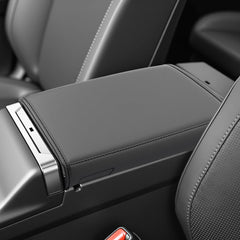 SKTU armrest cover front view showing neat fit and protection