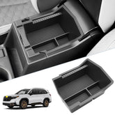 SKTU front view of console tray showing tidy compartments and quick access