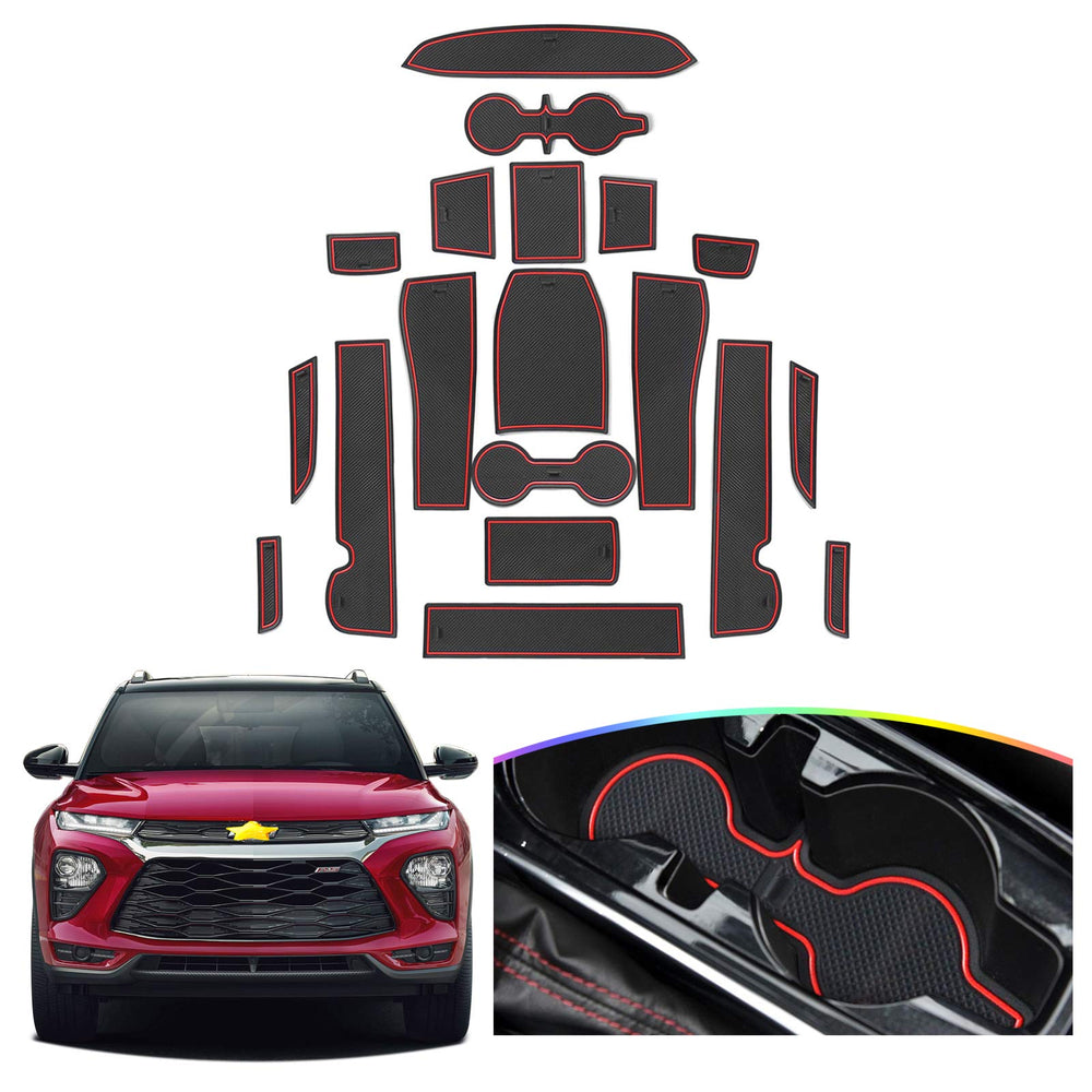 SKTU front door compartment mat in red protecting surfaces and reducing dirt