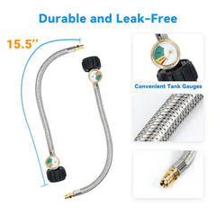 Skyflame gauge and lever indicators showing clear tank status for easy monitoring and safer operation