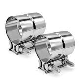SKYMIRO clamp front view showing full band and bolt, offers secure exhaust joins