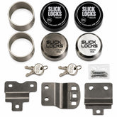 Slick Locks puck lock front view showing secure appearance and easy access
