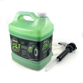 Slime front label on gallon jug showing product identity and benefits